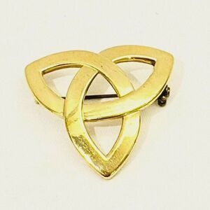 Vintage Sol D'Or Gold Tone Trinity Knot Brooch